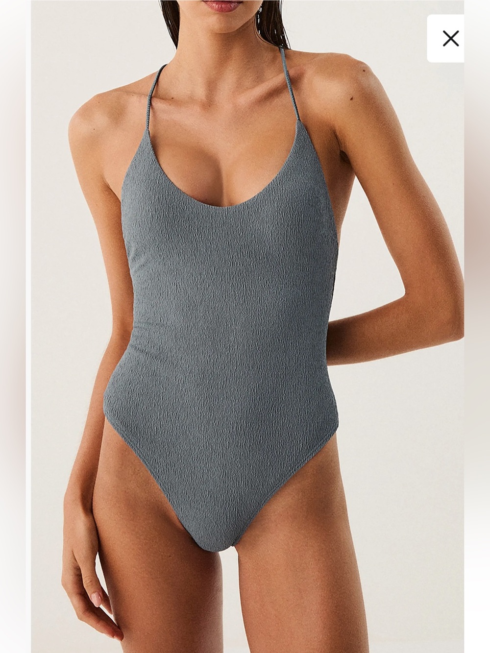 NWT🌷Nordstrom ViX Paula Hermanny Nike One-Piece Blue Grey Swimsuit
